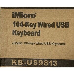 iMicro KB-US9813 104 Key Wired USB Standard Keyboard Tactile Key Switches Black